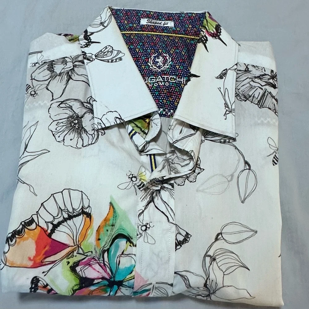 Bugatchi Multicolor Floral Casual Button Down Shirt - Picture 4 of 5